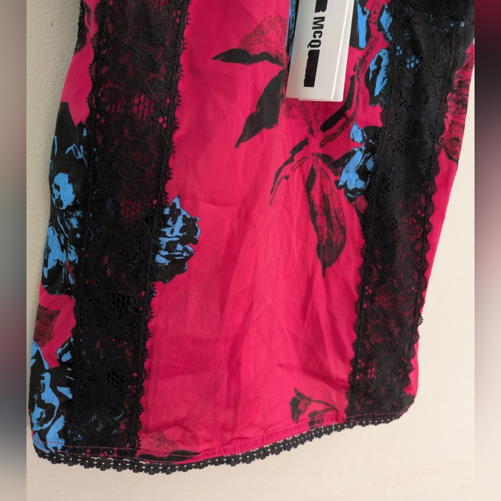 Alexander McQueen Pink Floral Lace Babydoll Cami Tank Top Size 0 NEW - Picture 6 of 12